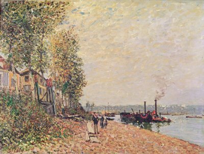 サンマメのロワンの蒸気船、1877年 作： Alfred Sisley